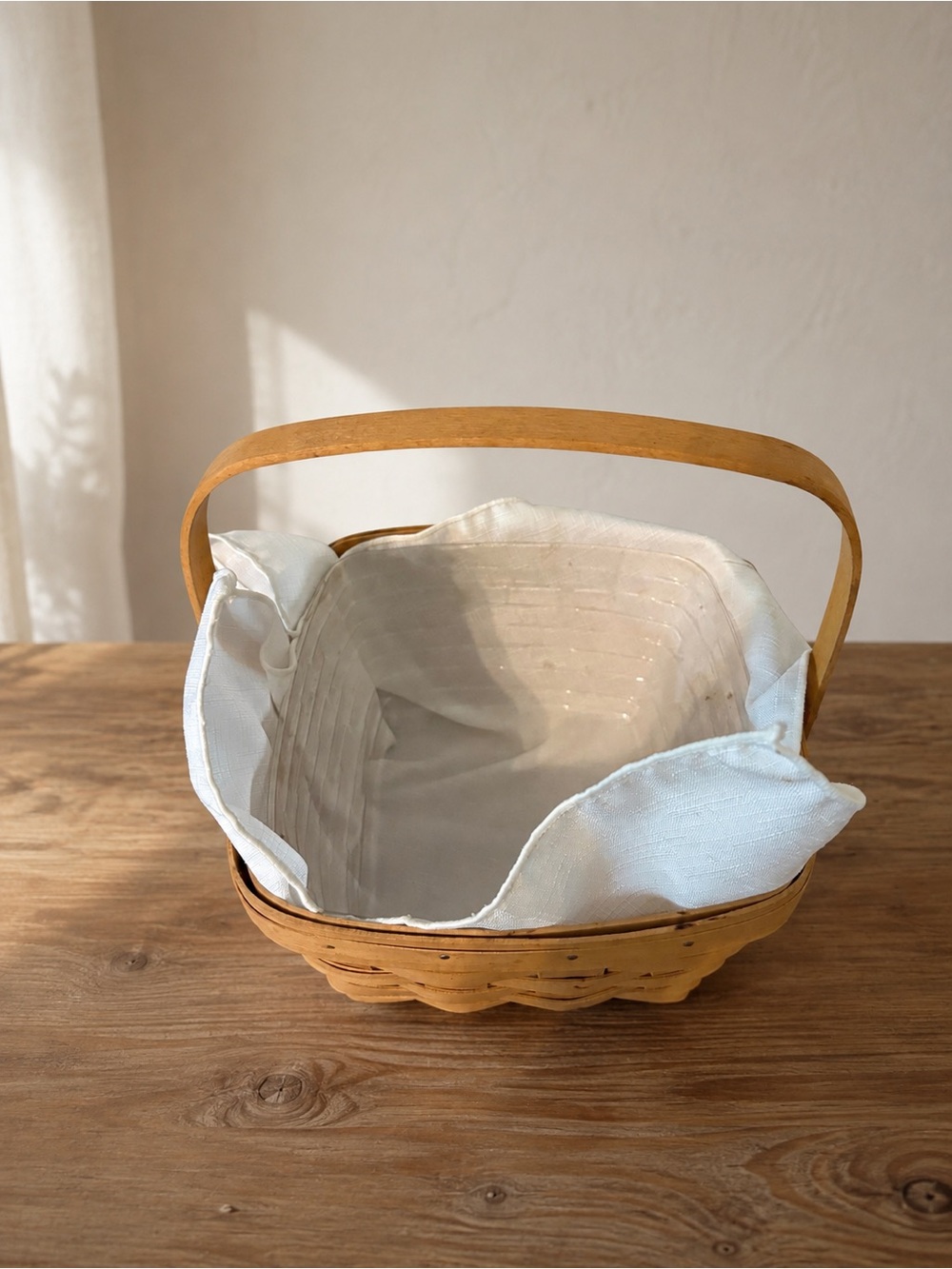 Longaberger Vintage Handwoven Basket Liner Protector USA